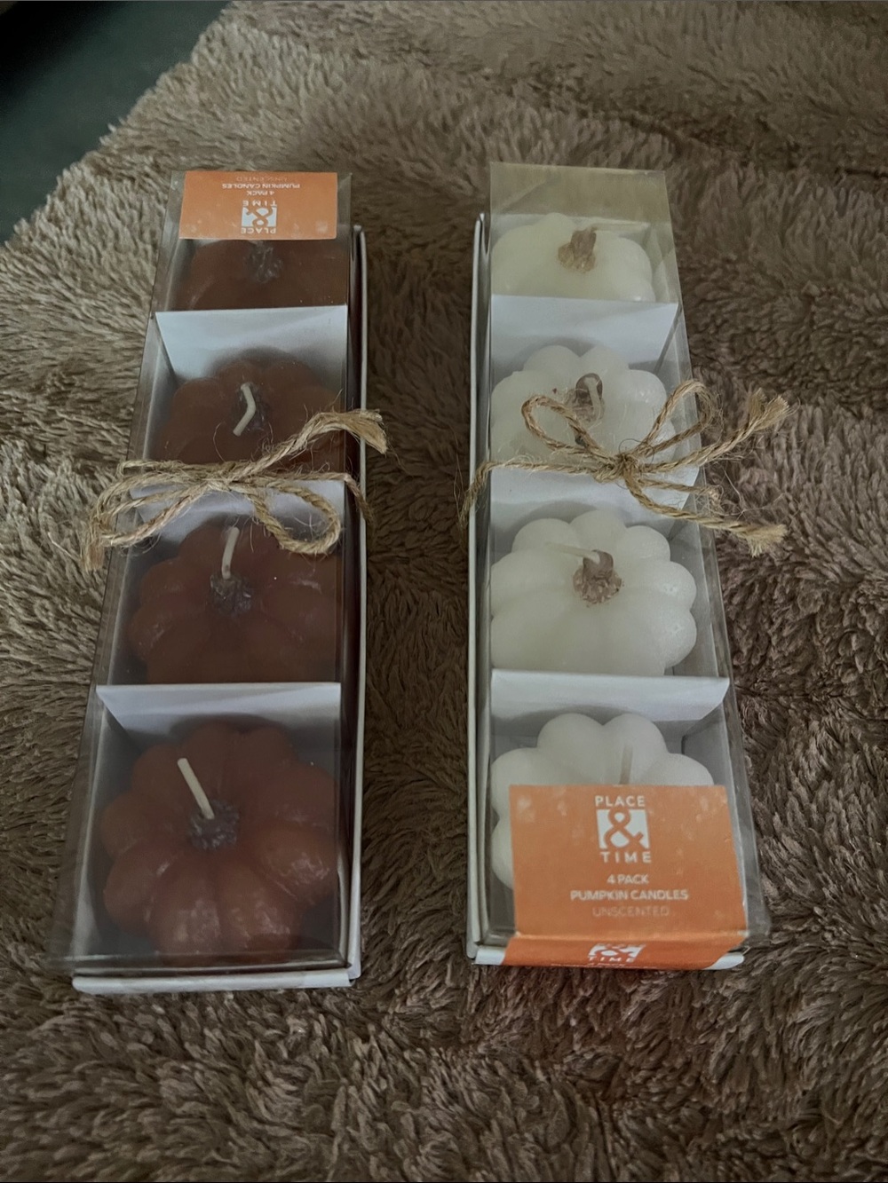 White Pumpkin Tealight Candles - Set of 4